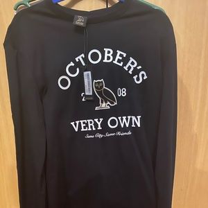 OVO COLLEGIATE LONGSLEEVE T-SHIRT BLACK X-LARGE